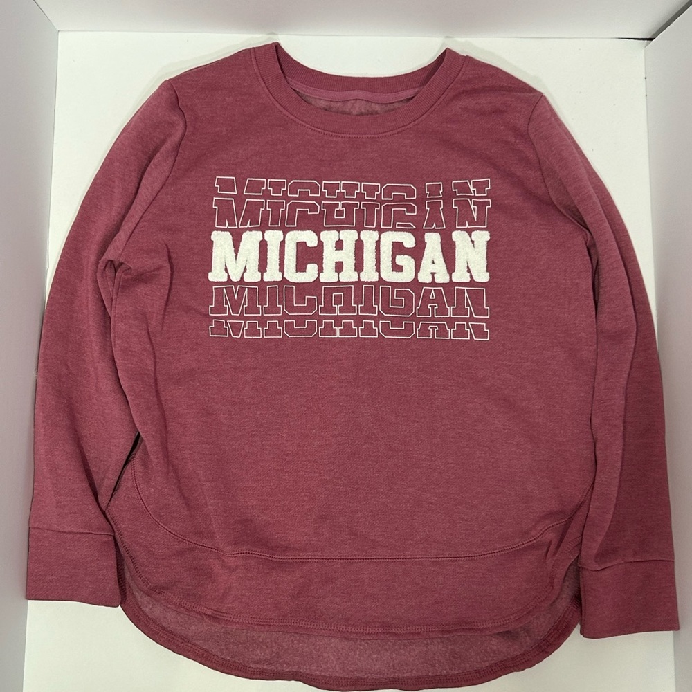 Small Fleece Patched Michigan Crewneck